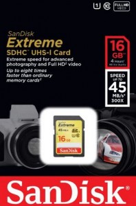 BON PLAN 12,99 euros la carte SDHC 16Go 45Mo/s Extreme&nbsp;SanDisk