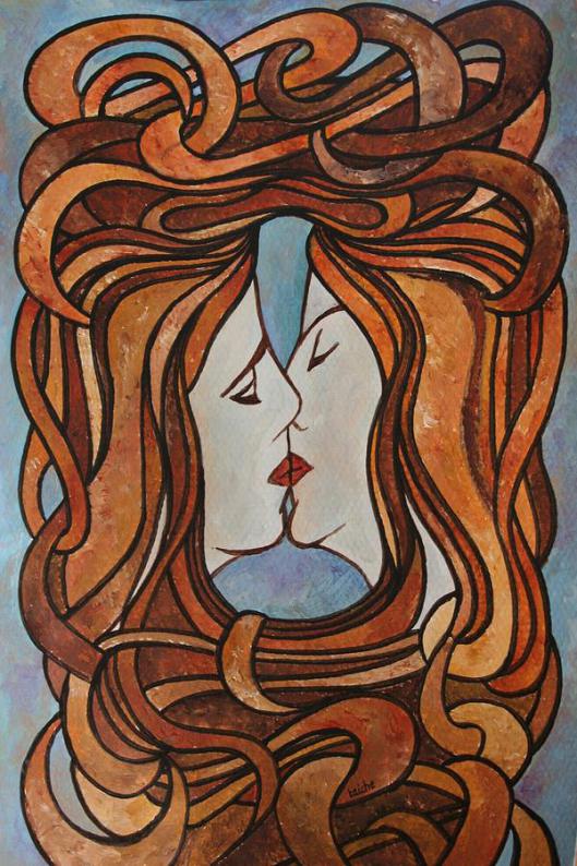 lesbian-kiss-art-nouveau-style-tracey-harrington-simpson