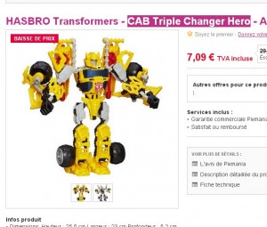 BON PLAN Jouet pas cher : Hasbro transformers à 7.09 euros&nbsp;…