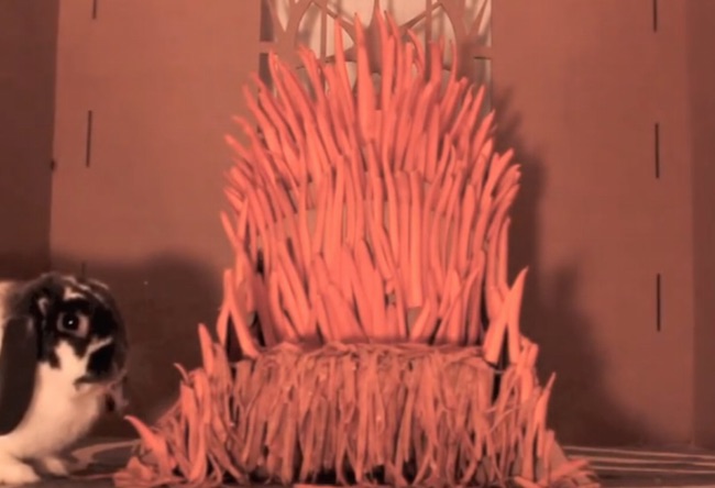 This Bunny Rabbit Named Wallace The Mad King Has His Very Own Iron Throne Made Of&nbsp;Carrots