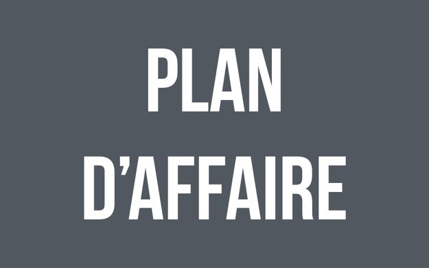 «Plan d'affaire» à la place de «business plan».