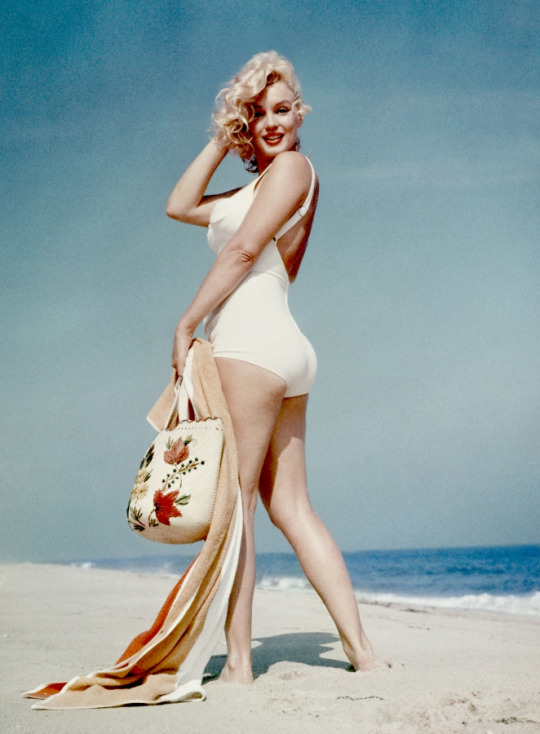Marilyn Monroe on the beach.