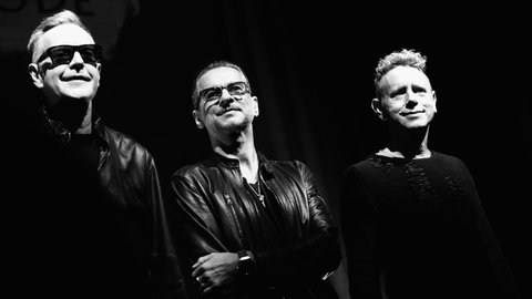 Depeche Mode attend a photocall to launch the Global Spirit Tour on Oct. 11, 2016 in Milan, Italy. 