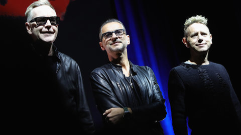 Depeche Mode attend a photocall to launch the Global Spirit Tour on Oct. 11, 2016 in Milan, Italy. 